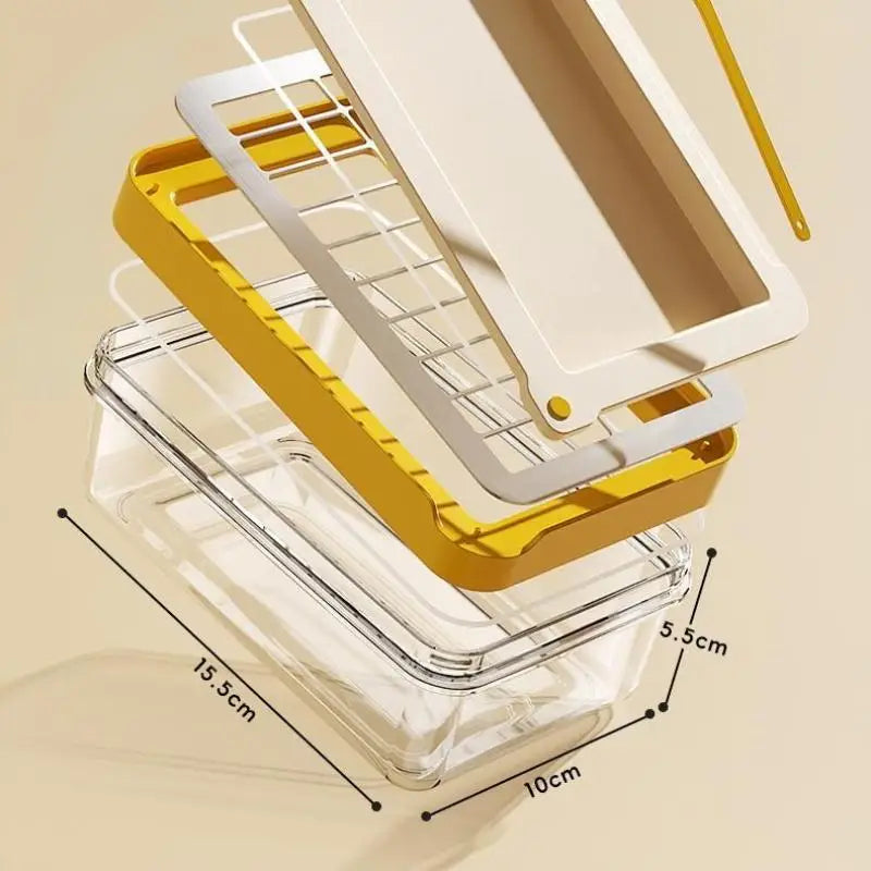 1PC Butter Cutter Storage Box Airtight Cheese Butter Keeper Container with Cutting Grid for Refrigerator Fresh Keeping
