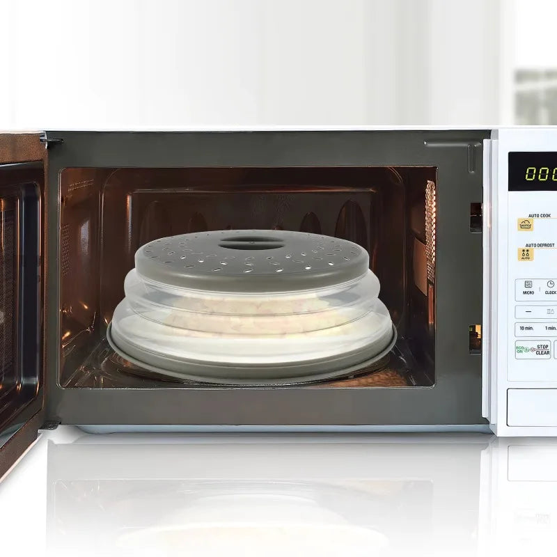 Microwave Splatter Cover Collapsible with Handle Multi Functional Microwave Plate Cover Free Dishwasher-Safe