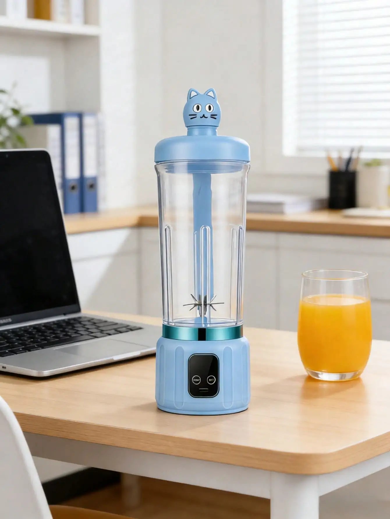 2 colors gorgeous Portable USB charging mini blender and juicer - 3 modes, digital display, 12 blades, 15 OZ, easy to clean, sui