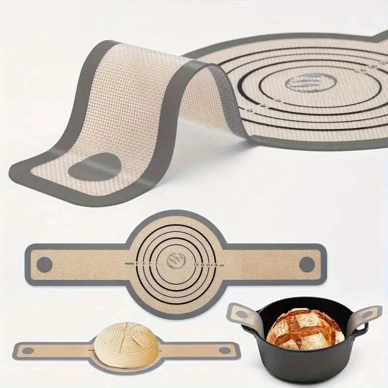 Silicone Bread Sling Dutch Oven Liner Non-Stick Easy Clean Reusable Bread Baking Mat Easy to Transfer Sourdough Bread