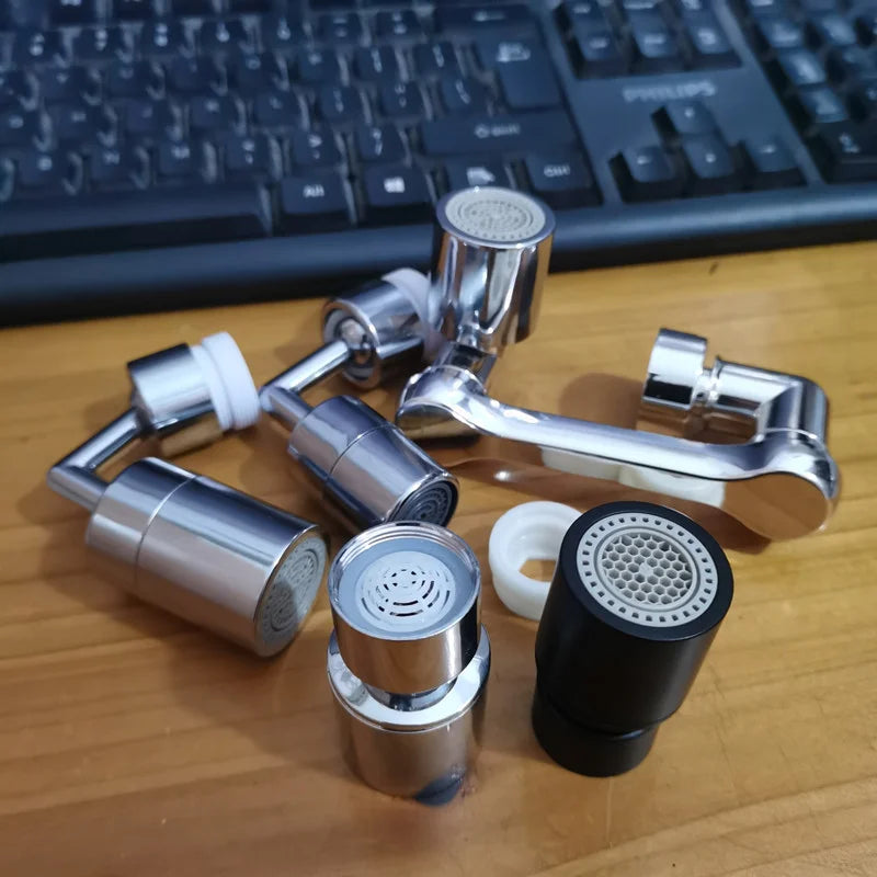 Dual Mode 1440° Rotation Faucet Aerator Splash Kitchen Tap Extend Water Nozzle Faucet 22/24mm Adaptor Faucet Bubbler Robotic Arm