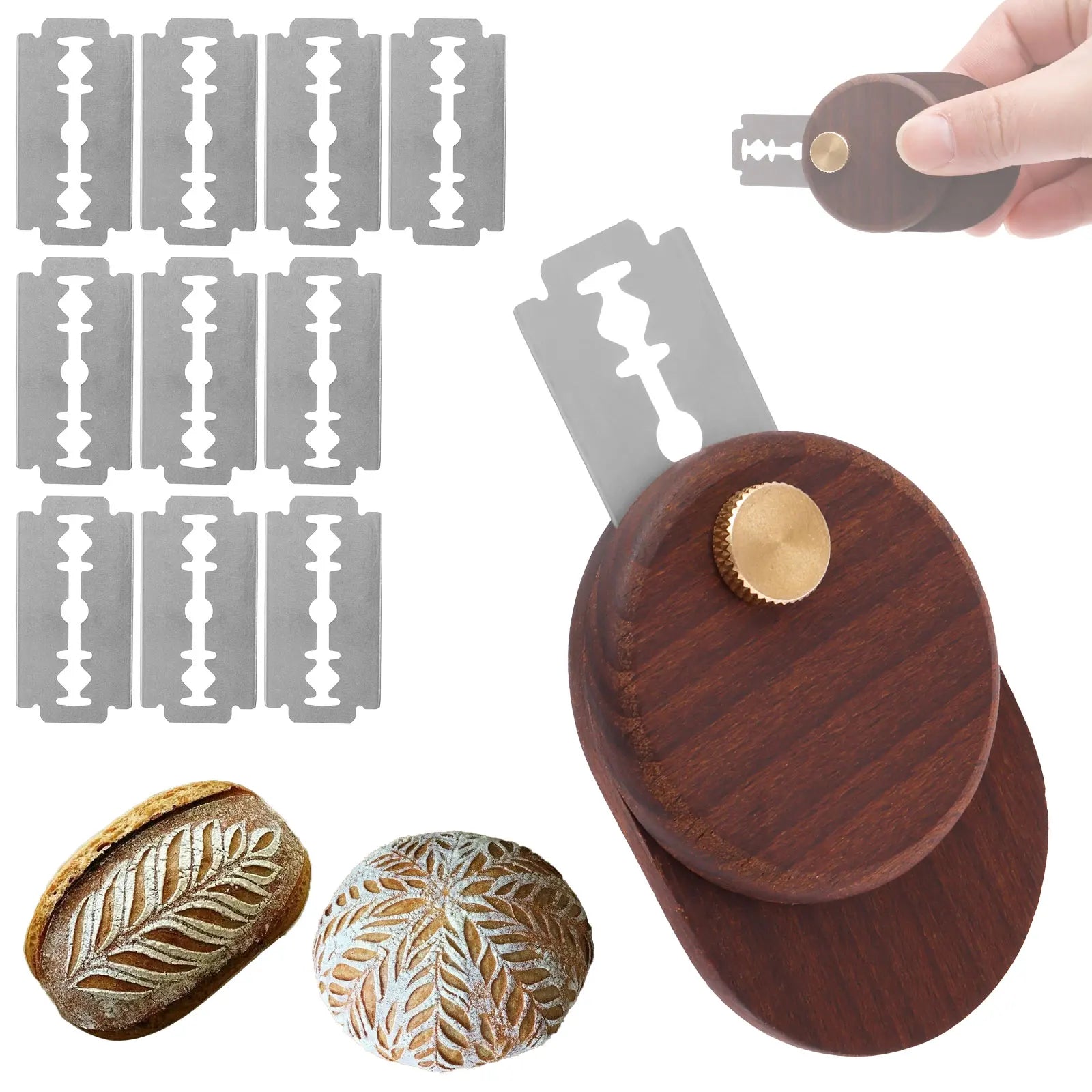 Dough Scoring Knife Stainless Steel Homemade Bread Lame Scoring Tool Foldable Sourdough Scorer with Replaceable Blade for Baking