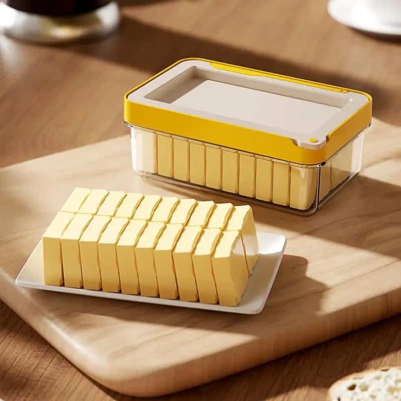1PC Butter Cutter Storage Box Airtight Cheese Butter Keeper Container with Cutting Grid for Refrigerator Fresh Keeping