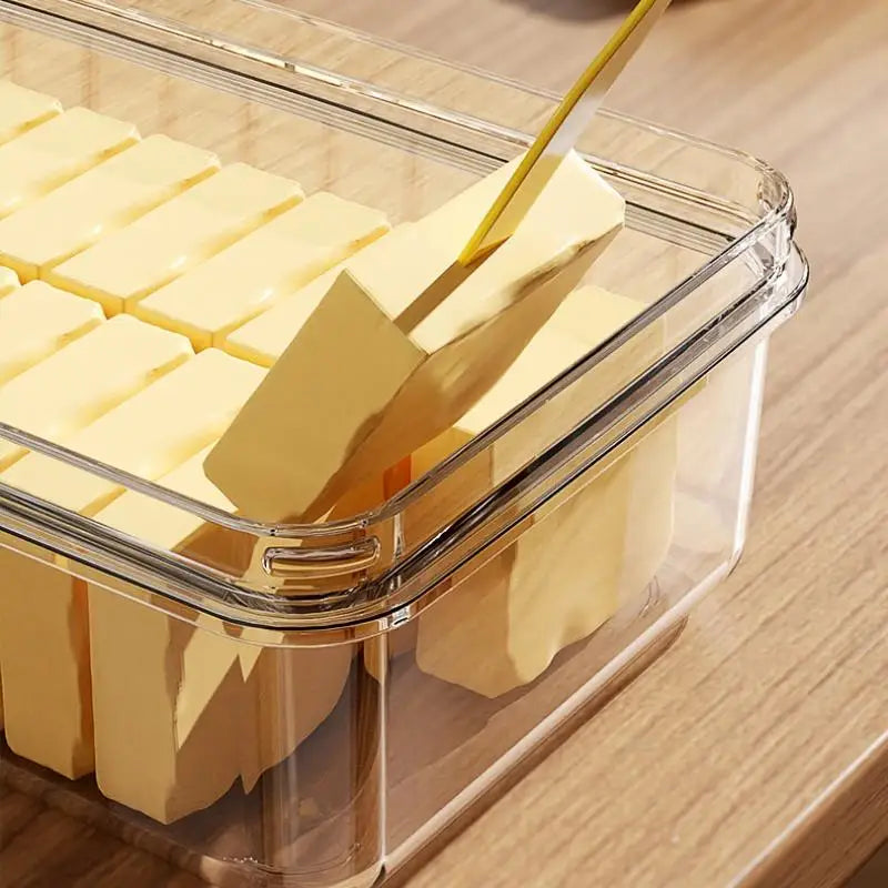 1PC Butter Cutter Storage Box Airtight Cheese Butter Keeper Container with Cutting Grid for Refrigerator Fresh Keeping