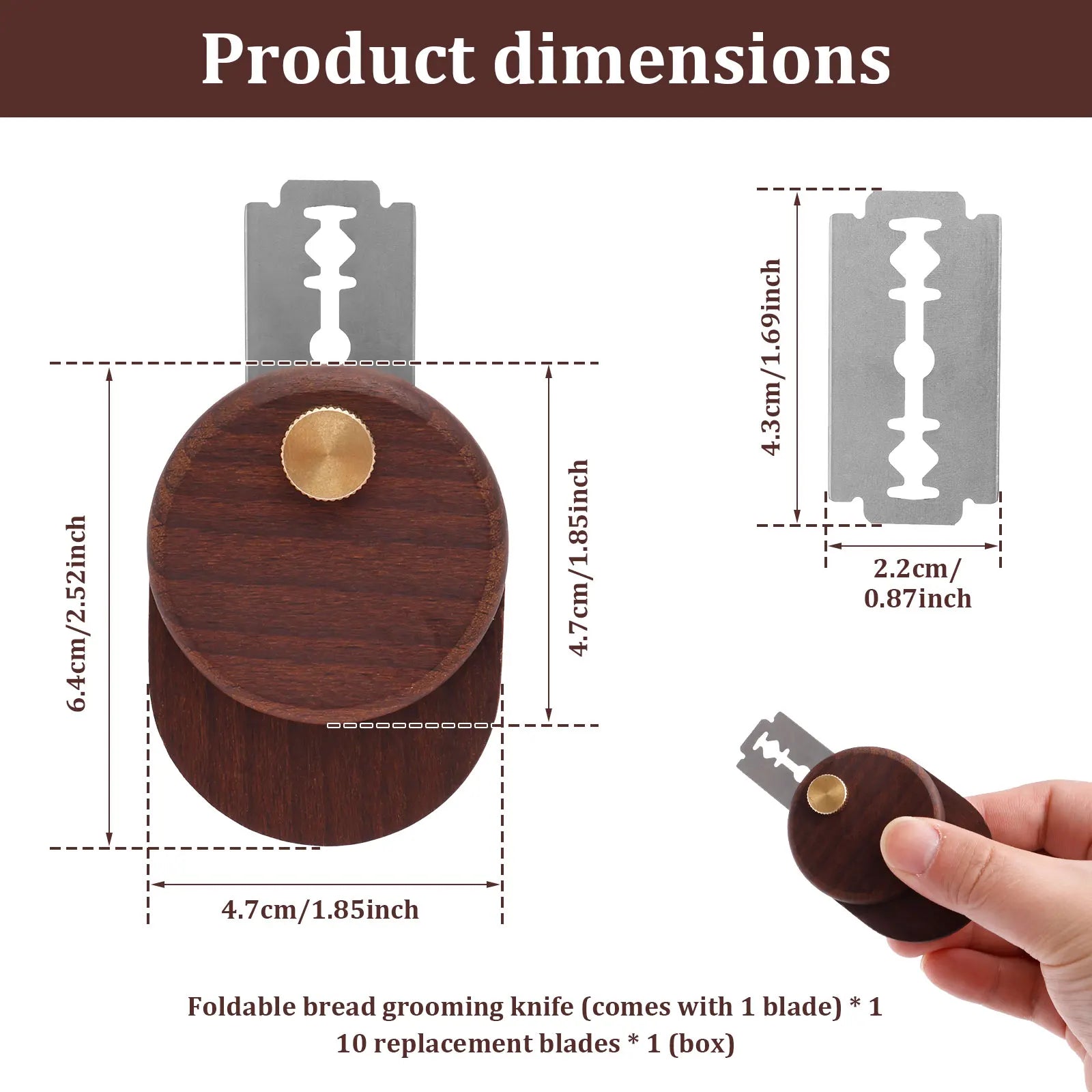 Dough Scoring Knife Stainless Steel Homemade Bread Lame Scoring Tool Foldable Sourdough Scorer with Replaceable Blade for Baking