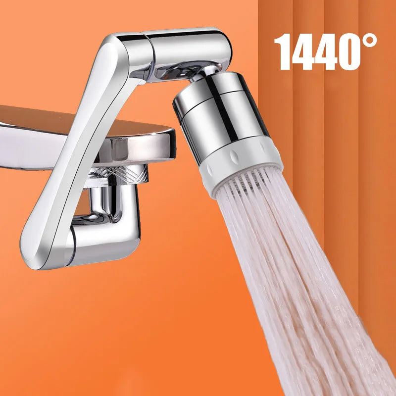 Dual Mode 1440° Rotation Faucet Aerator Splash Kitchen Tap Extend Water Nozzle Faucet 22/24mm Adaptor Faucet Bubbler Robotic Arm